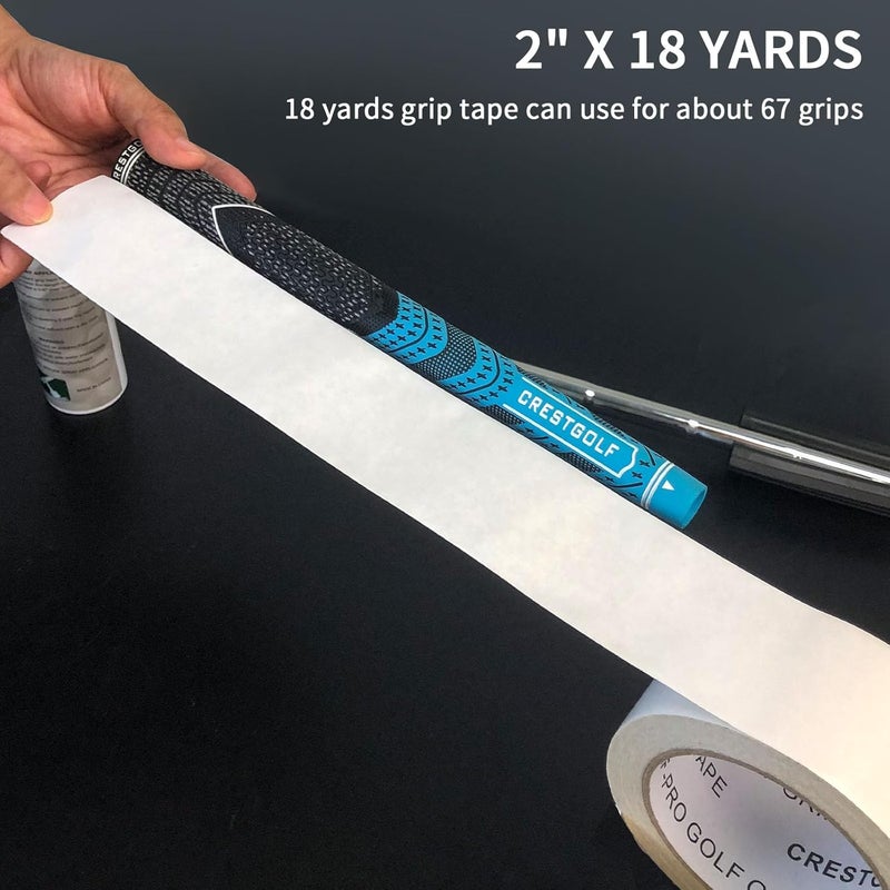 Crestgolf Golf Grip Tape Roll 2" x 18 Yards, Premium Solvent Activated Double Sided Adhesive Strips for Regripping Golf Clubs, Upgrade 1.2U Thickened Double Sided Tape - Image 4